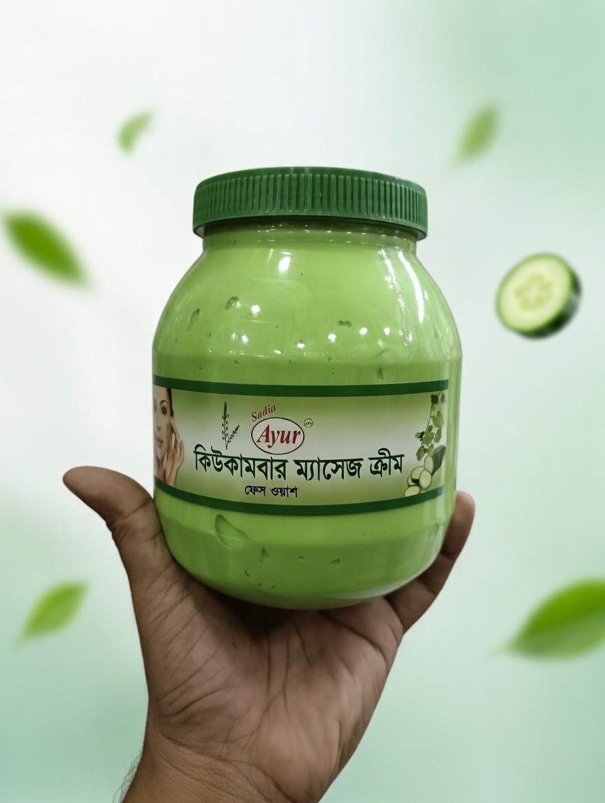 ayur cucumber massage cream face wash - Image 1