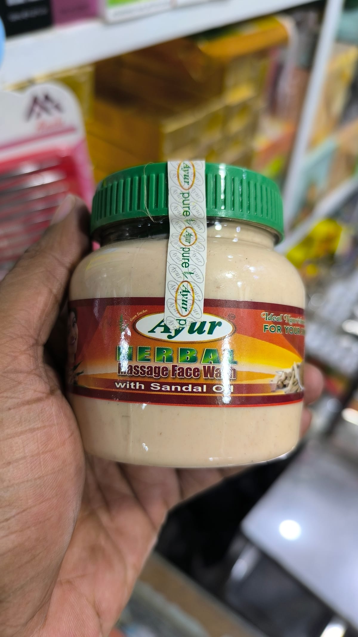 ayur herbal massage face wash 1 kg - Image 1